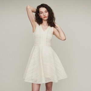 Maje Paris Guipure Crochet Lace Dress - Reinette Fit-and-Flare Dress